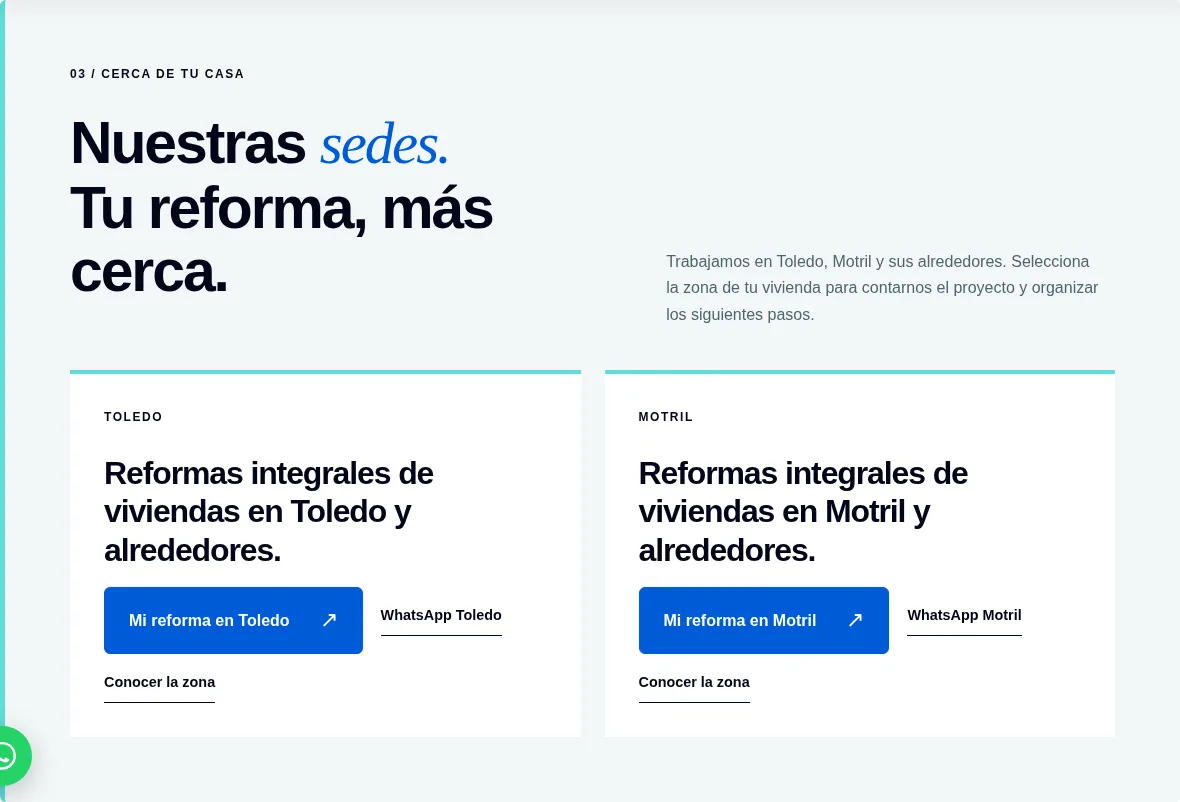 Zonas de actuación de Ecolom en Toledo y Motril mostradas en su web